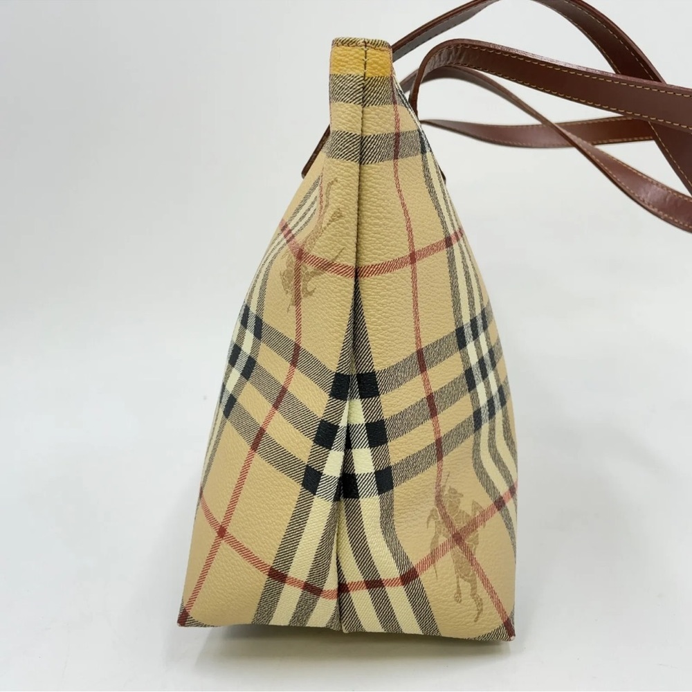 Auth Burberry Beige Nova Red Check Tote Bag Nylon and Burberry dust bag - Picture 11 of 17